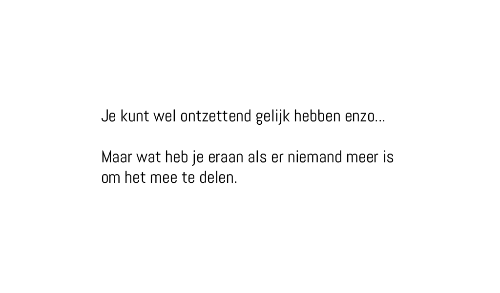In feite ging het over mezelf